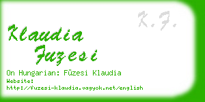 klaudia fuzesi business card