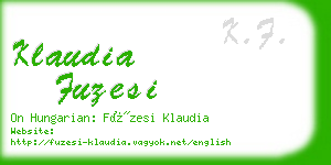 klaudia fuzesi business card